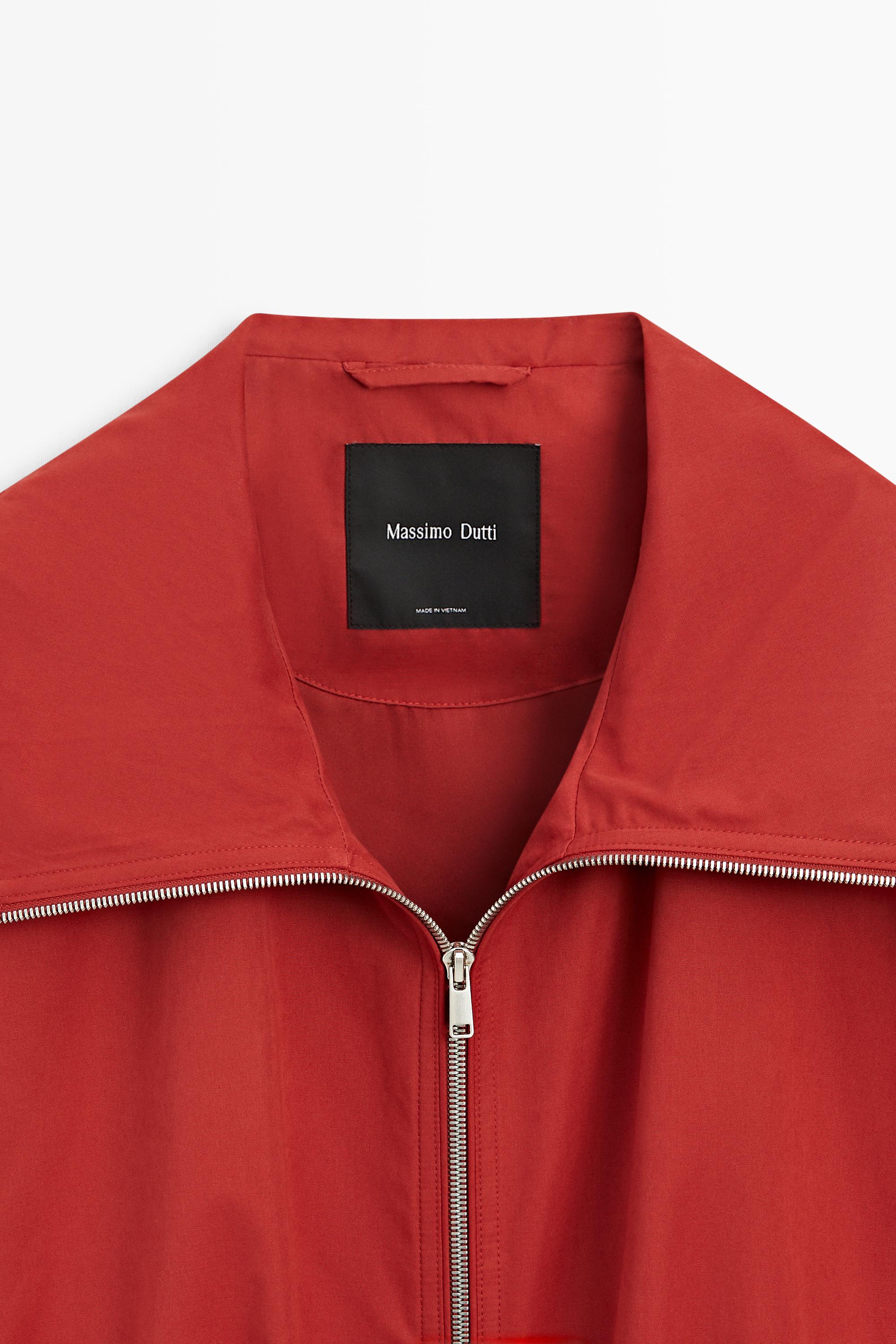 Cotton blend gathered bomber jacket